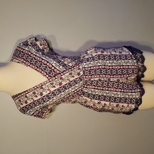 Iris ROMPER S Navy Floral with Navy LACE undershort